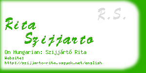 rita szijjarto business card
